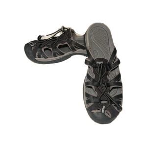 Keen Whisper Womens Size 11 Bungee Lace Black Waterproof Slide Sandals 5125-BKGA